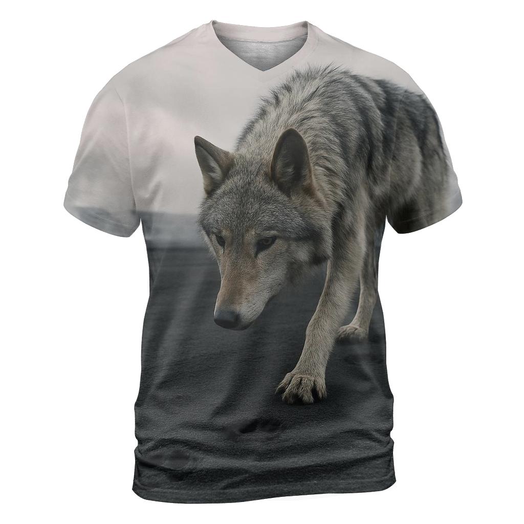 Wolf Tracks Through Volcanic Ashfall designer pattern shirts