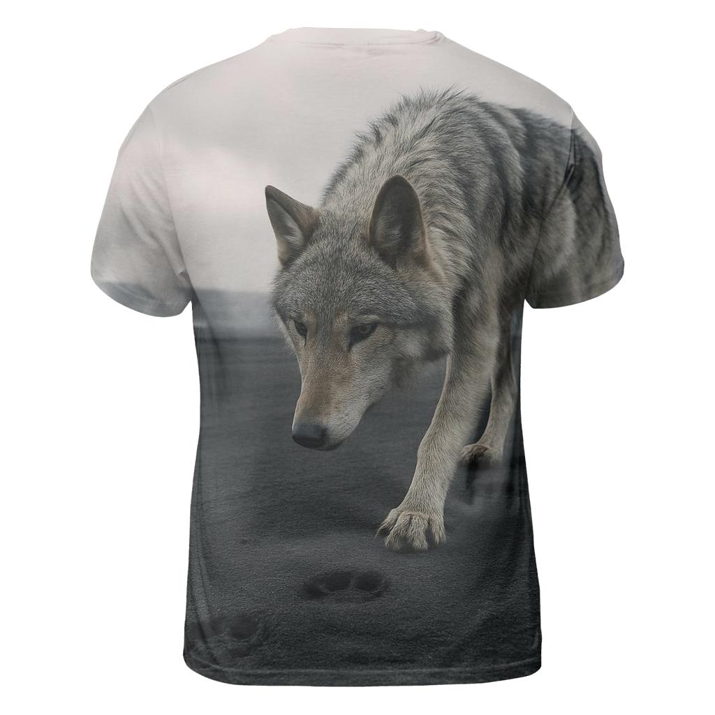Wolf Tracks Through Volcanic Ashfall designer pattern shirts