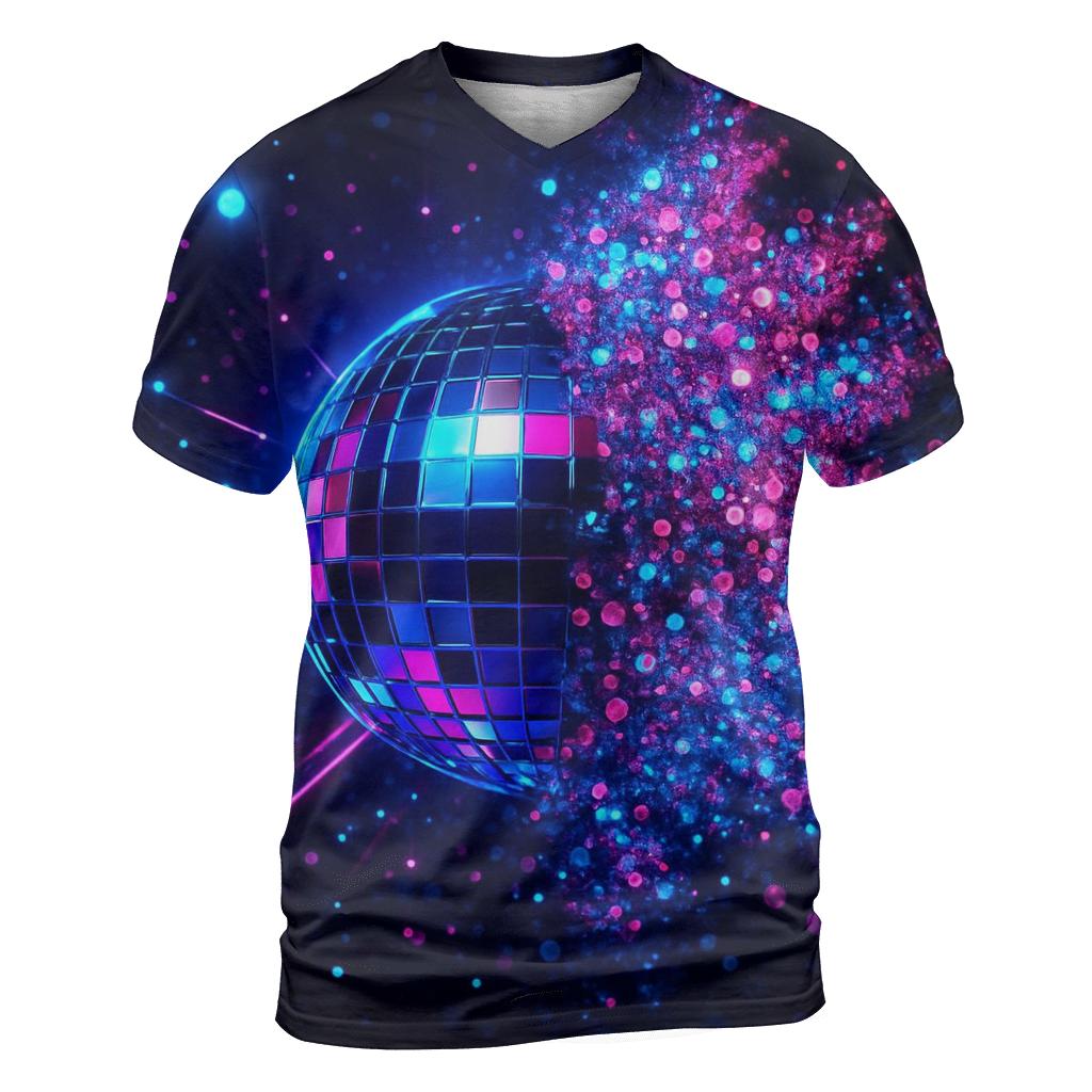 Disco Nebula Lattice artistic all-over print tops