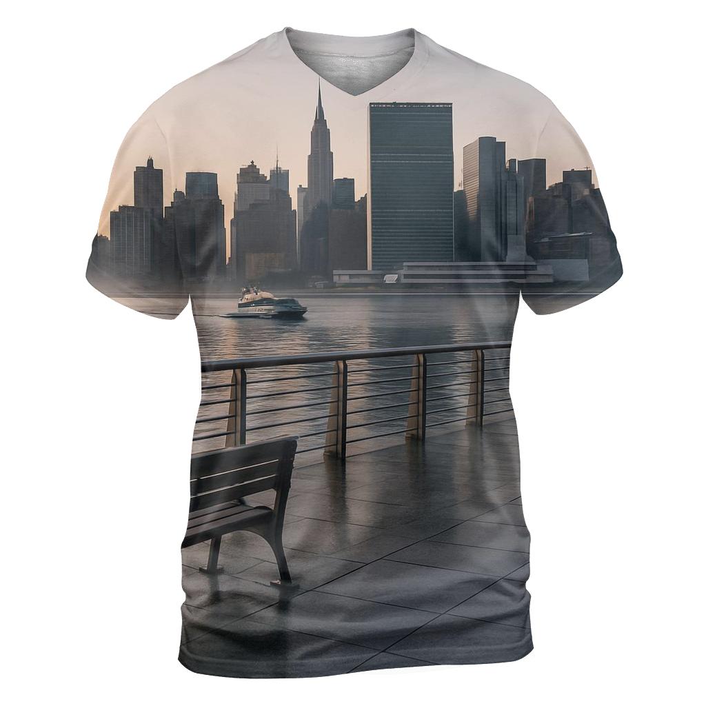 Gantry Plaza Dawn With The Manhattan Grid Waking Up personalized full print shirts