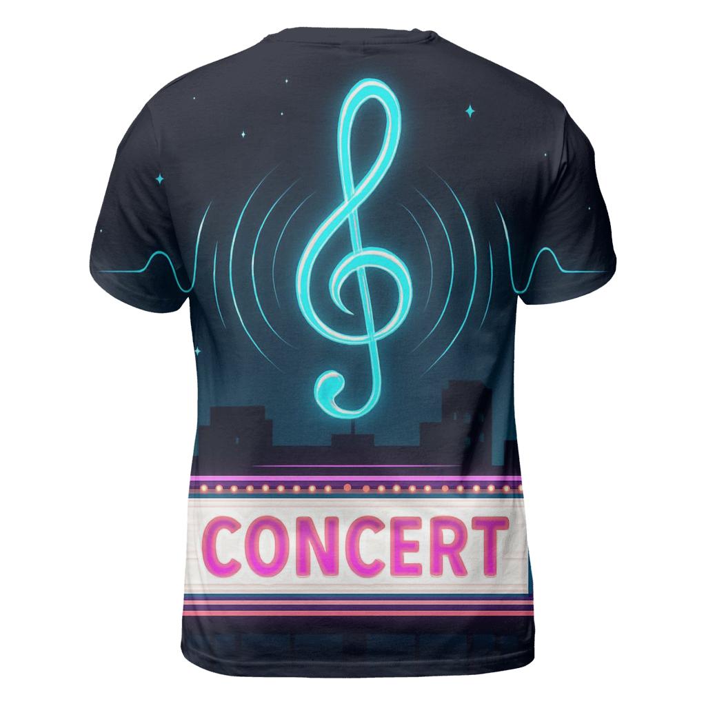 Neon Metro Marquee artistic all-over print tops