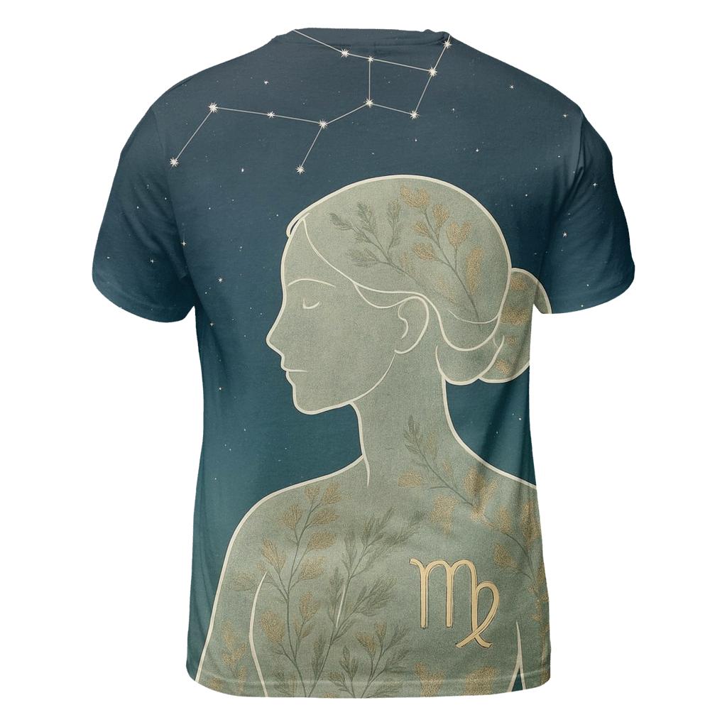 Virgo Constellation Herbarium Maiden trendy printed shirt styles