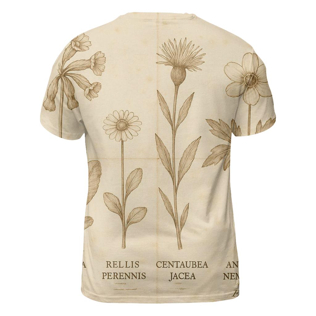 Sepia Botanical Field Guide Plate designer pattern shirts