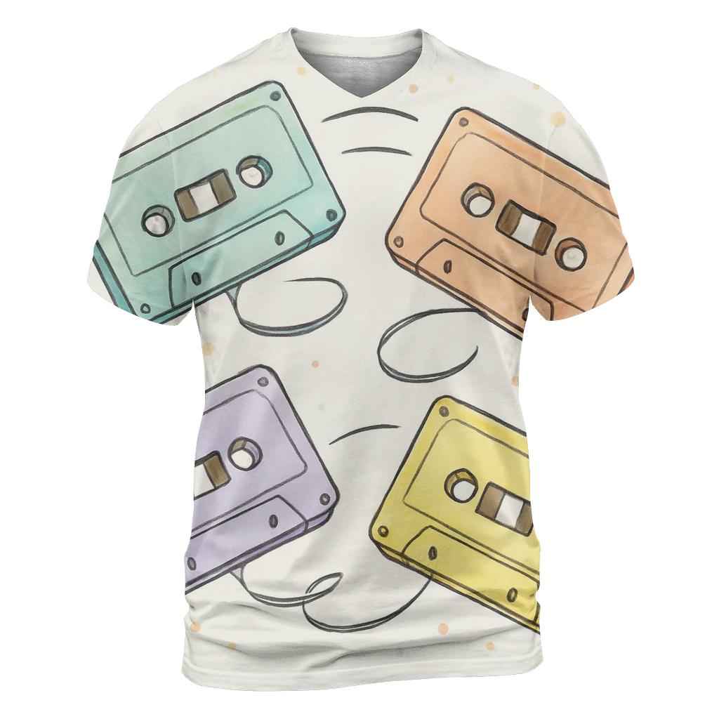 Pastel Cassette Carousel personalized full print shirts