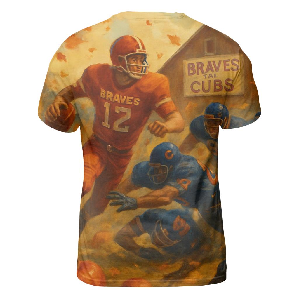 Autumn Orchard Scrimmage Braves Versus Cubs vibrant all-over design tees