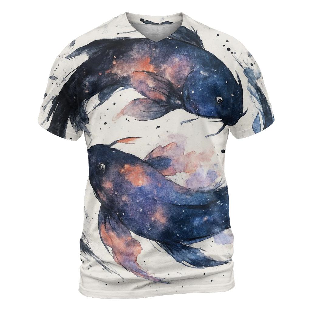 Koi Nebula Ink Splash custom all-over print shirts