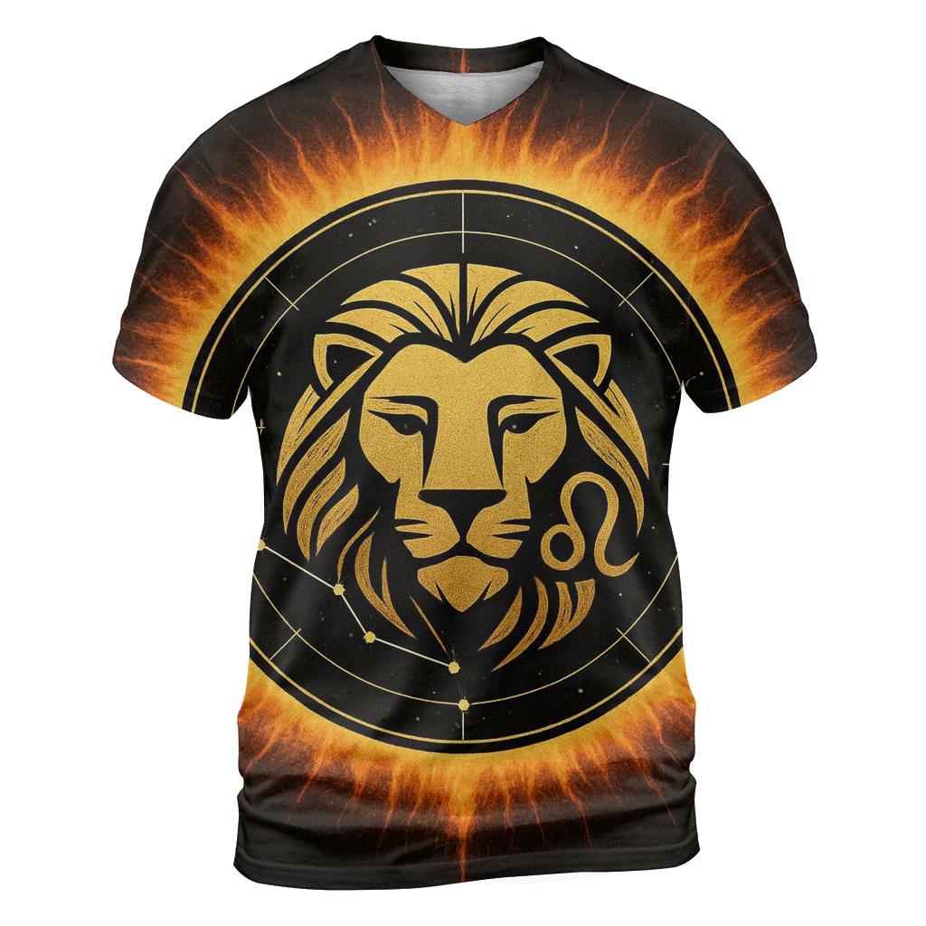 Leo Solar Crown Star Map Emblem trendy printed shirt styles