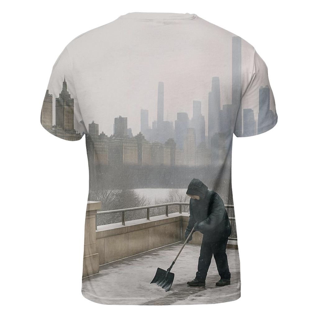 January Snowfall From The Met Rooftop Over Central Park South designer pattern shirts