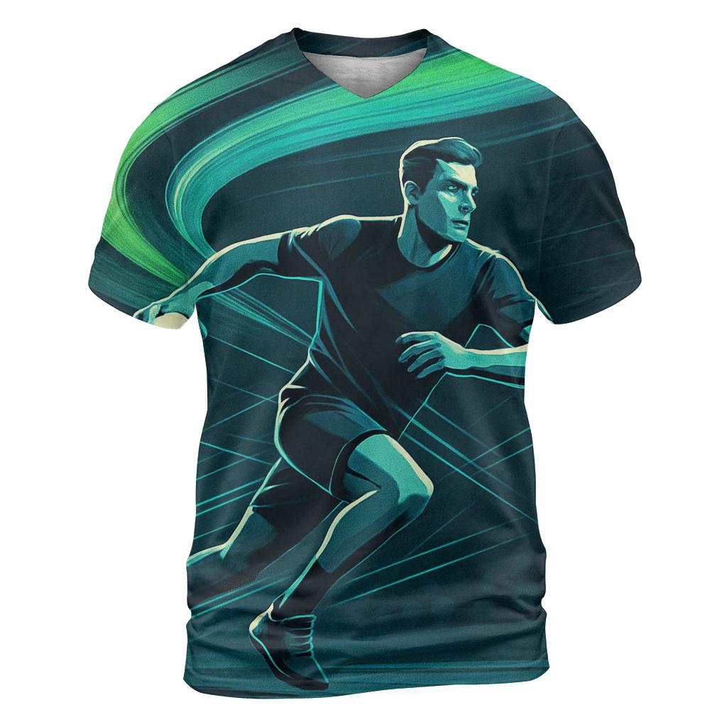 Northern Lights Handball Sprint vibrant all-over design tees
