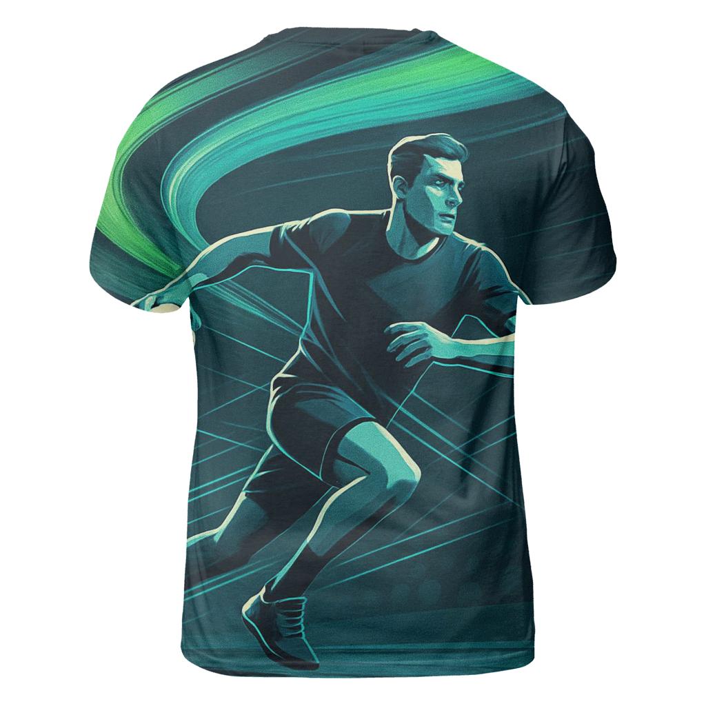 Northern Lights Handball Sprint vibrant all-over design tees