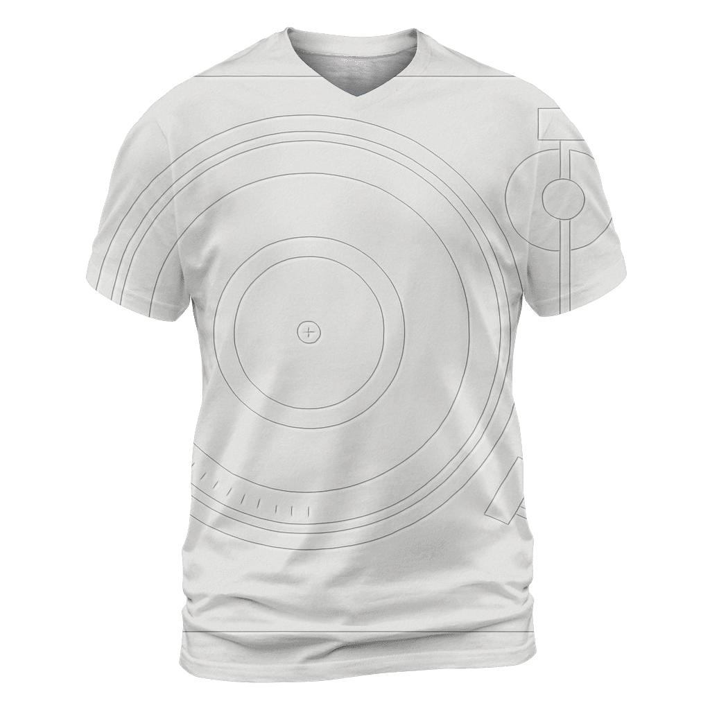 Monochrome Turntable Blueprint creative print fashion shirts