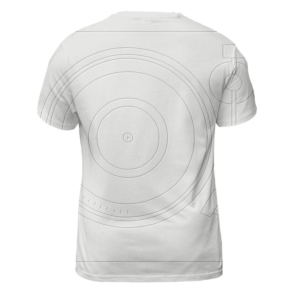 Monochrome Turntable Blueprint creative print fashion shirts