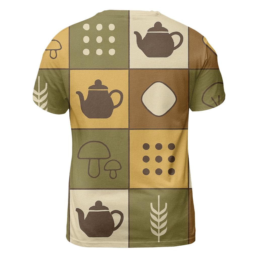 Retro Kitchen Harvest Tiles creative print fashion shirts