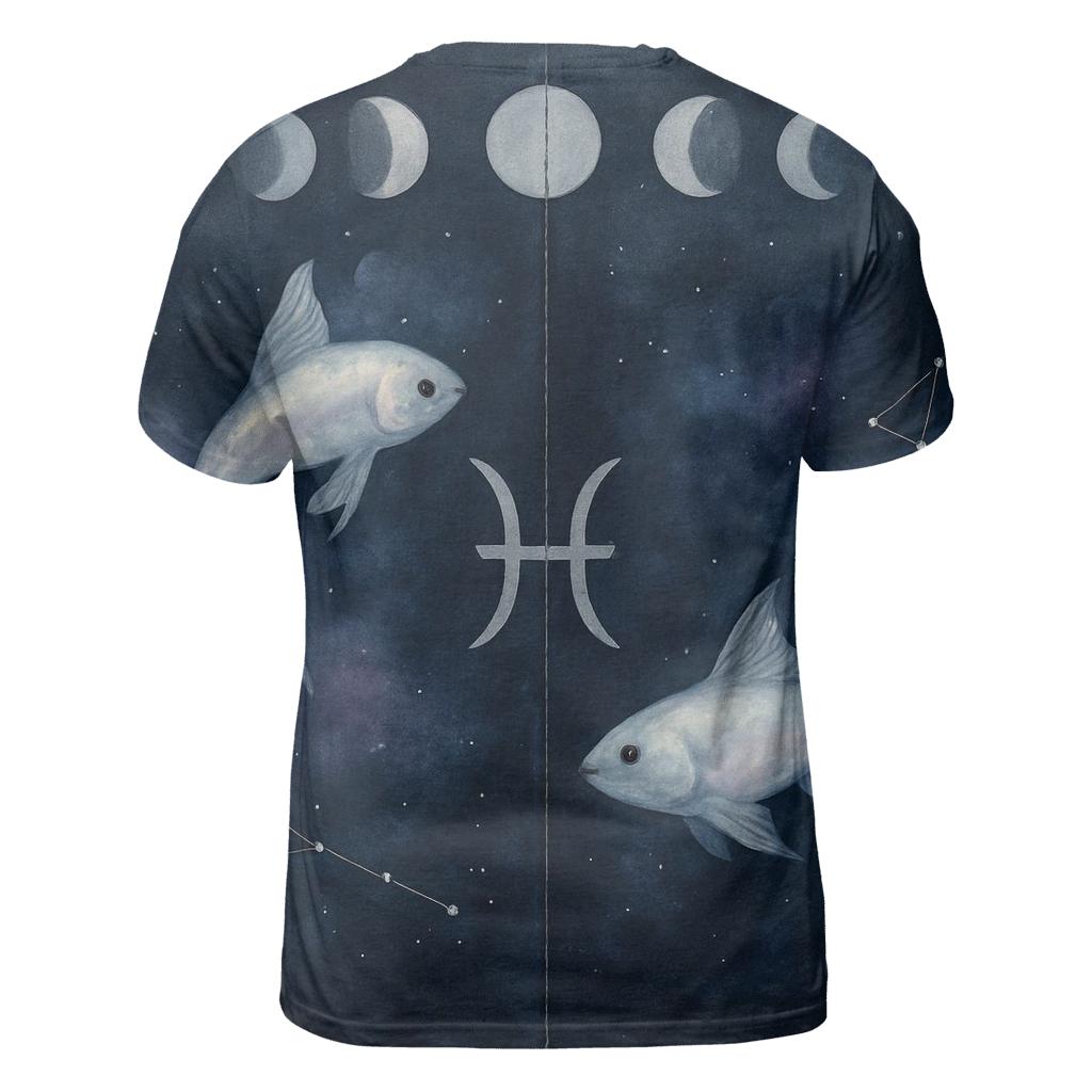 Pisces Twin Fish Lunar Tide Diptych unique graphic print tees