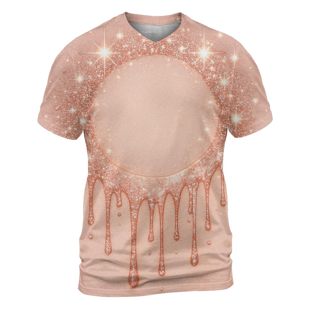 Rose Gold Meteor Drip Halo designer pattern shirts