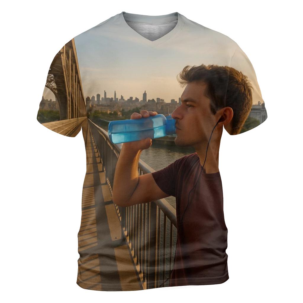 Harlem River Golden Hour From The High Bridge Walkway custom all-over print shirts