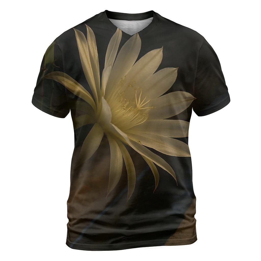 Night Blooming Cereus Opening Beside A Clay Irrigation Channel vibrant all-over design tees
