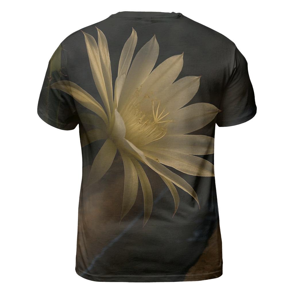 Night Blooming Cereus Opening Beside A Clay Irrigation Channel vibrant all-over design tees
