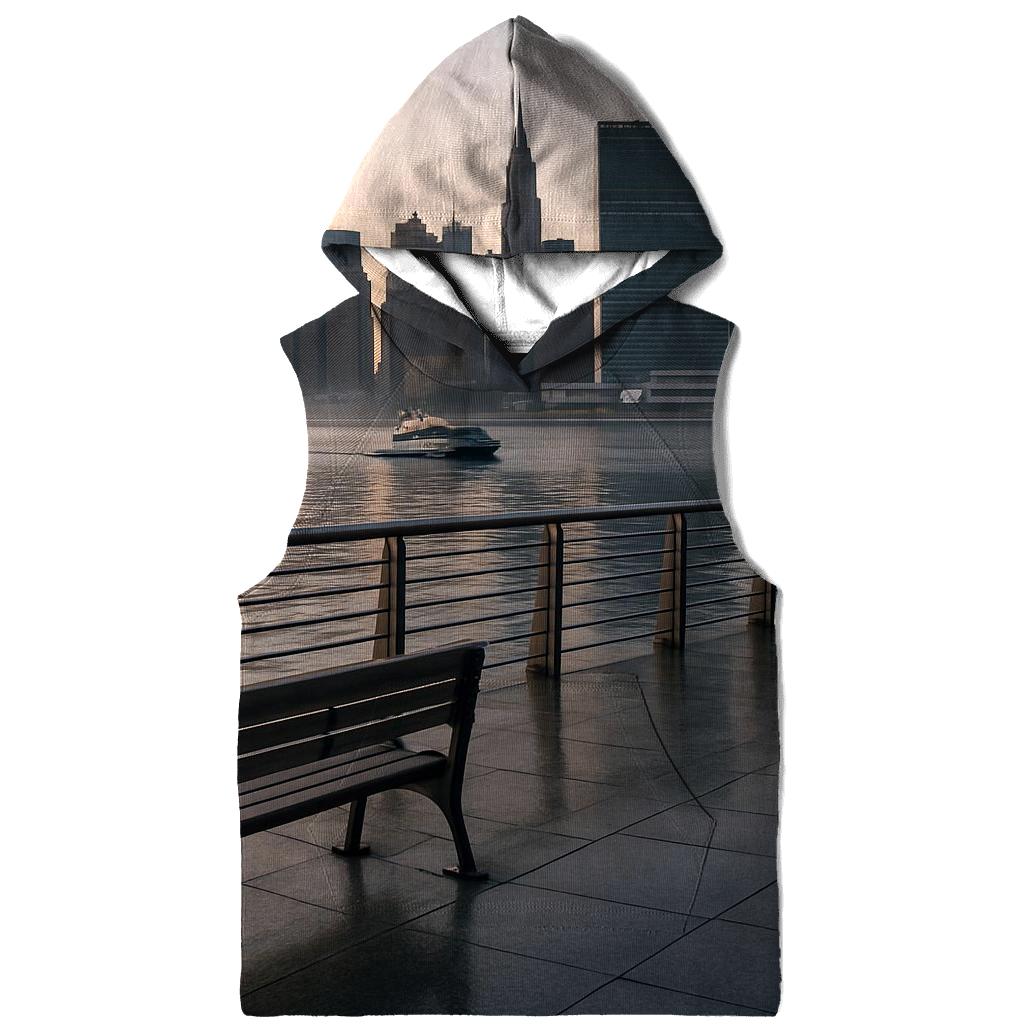 Gantry Plaza Dawn With The Manhattan Grid Waking Up printed hoodies