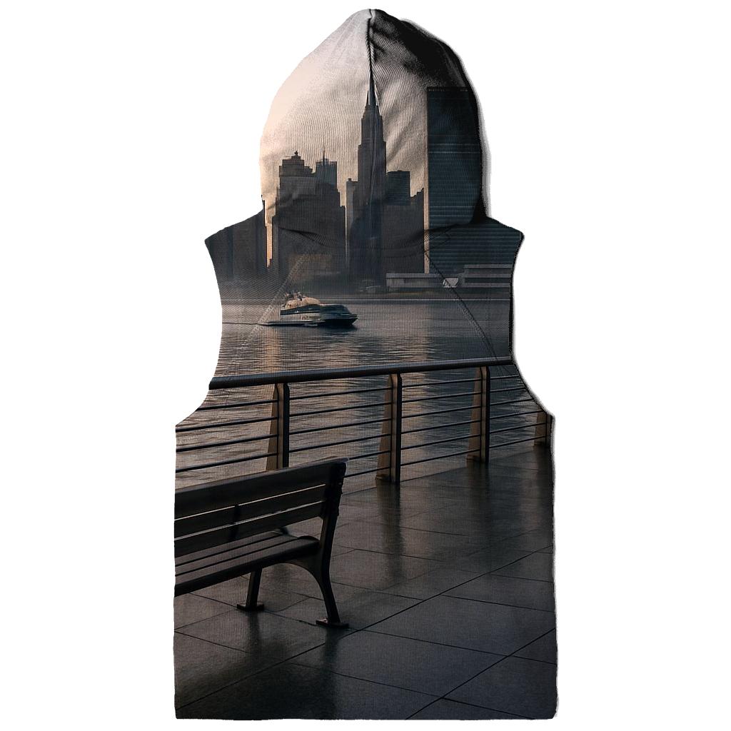 Gantry Plaza Dawn With The Manhattan Grid Waking Up printed hoodies