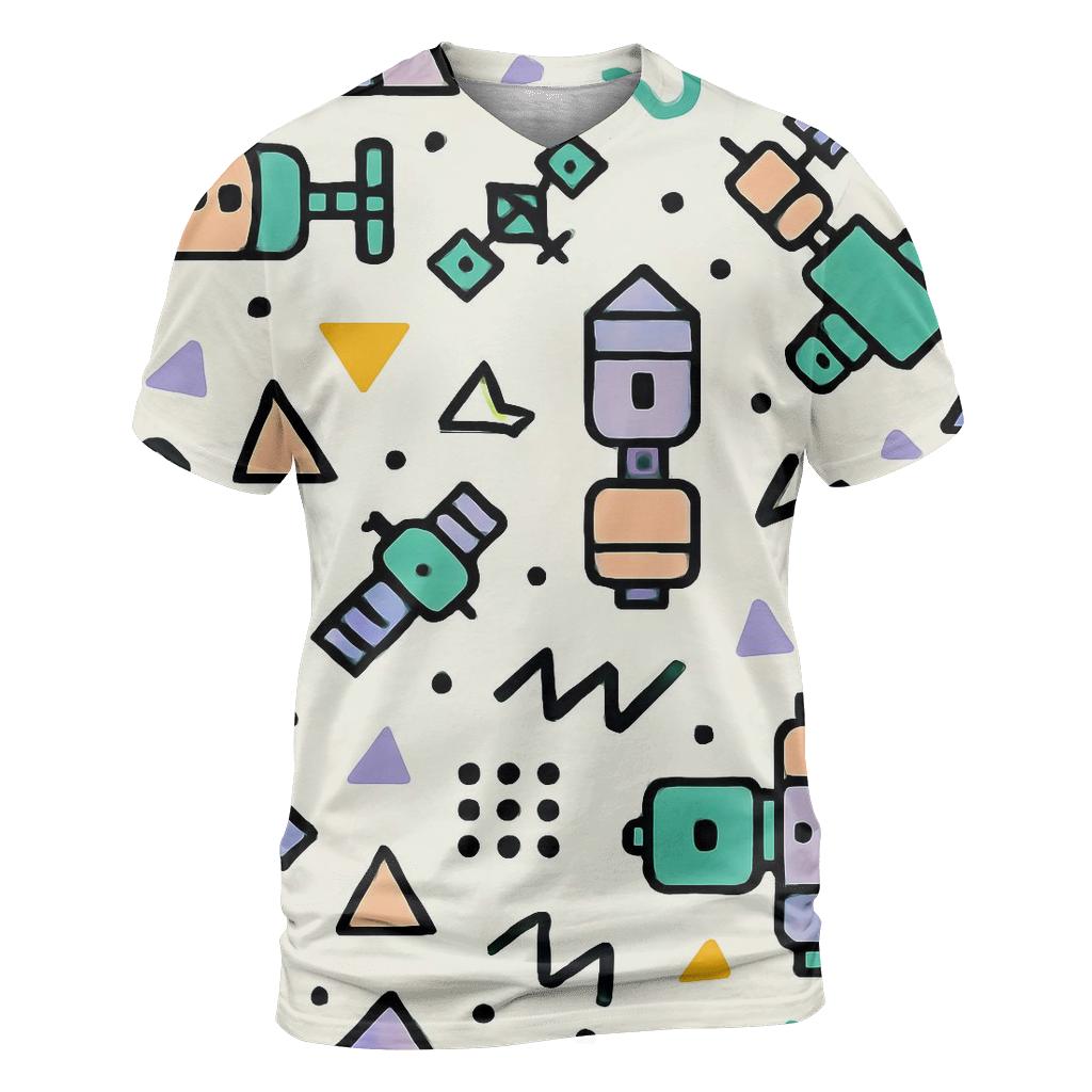 Memphis Space Station Confetti trendy printed shirt styles