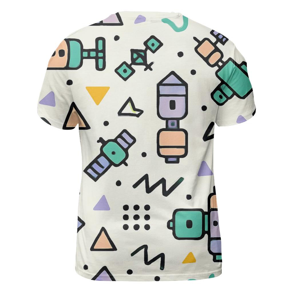 Memphis Space Station Confetti trendy printed shirt styles
