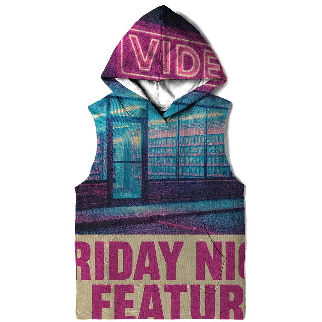 Worn 1980s Video Rental Night Poster embroidered hoodies