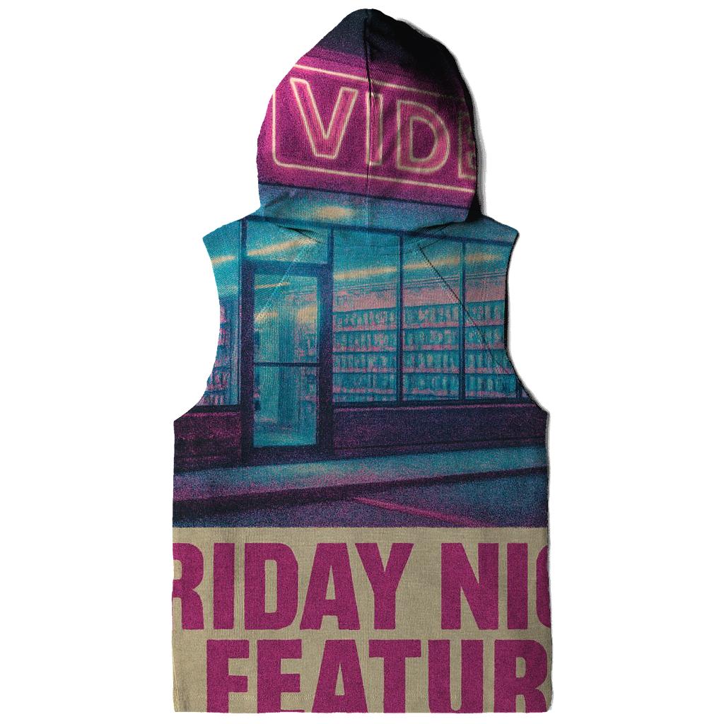 Worn 1980s Video Rental Night Poster embroidered hoodies