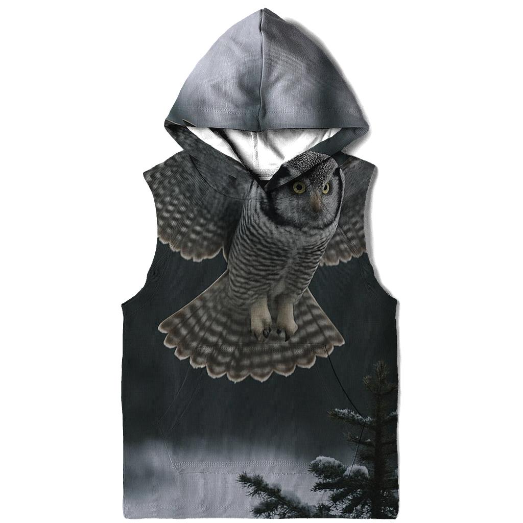 Boreal Hover Northern Hawk Owl designer hoodies