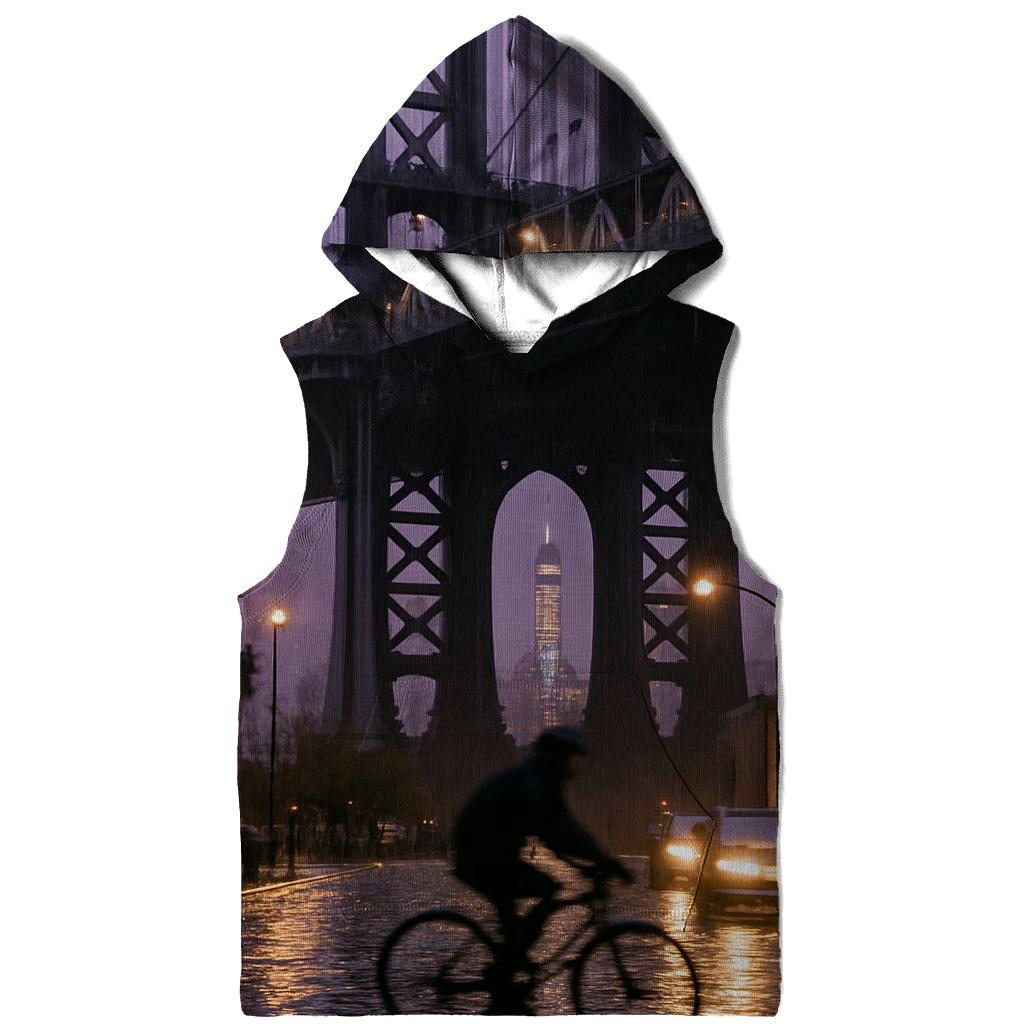 Rainy Dusk Under Manhattan Bridge Looking Toward Downtown hoodie styles