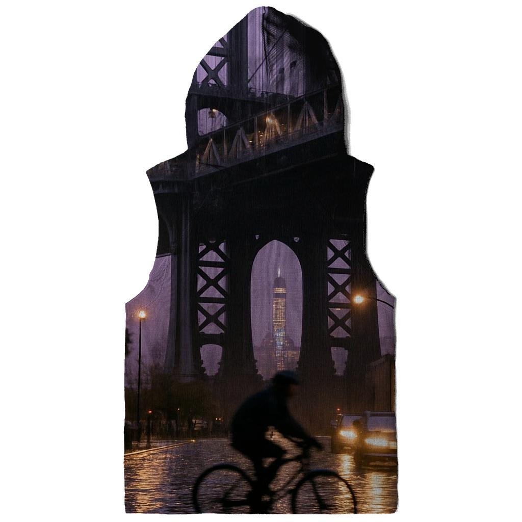Rainy Dusk Under Manhattan Bridge Looking Toward Downtown hoodie styles