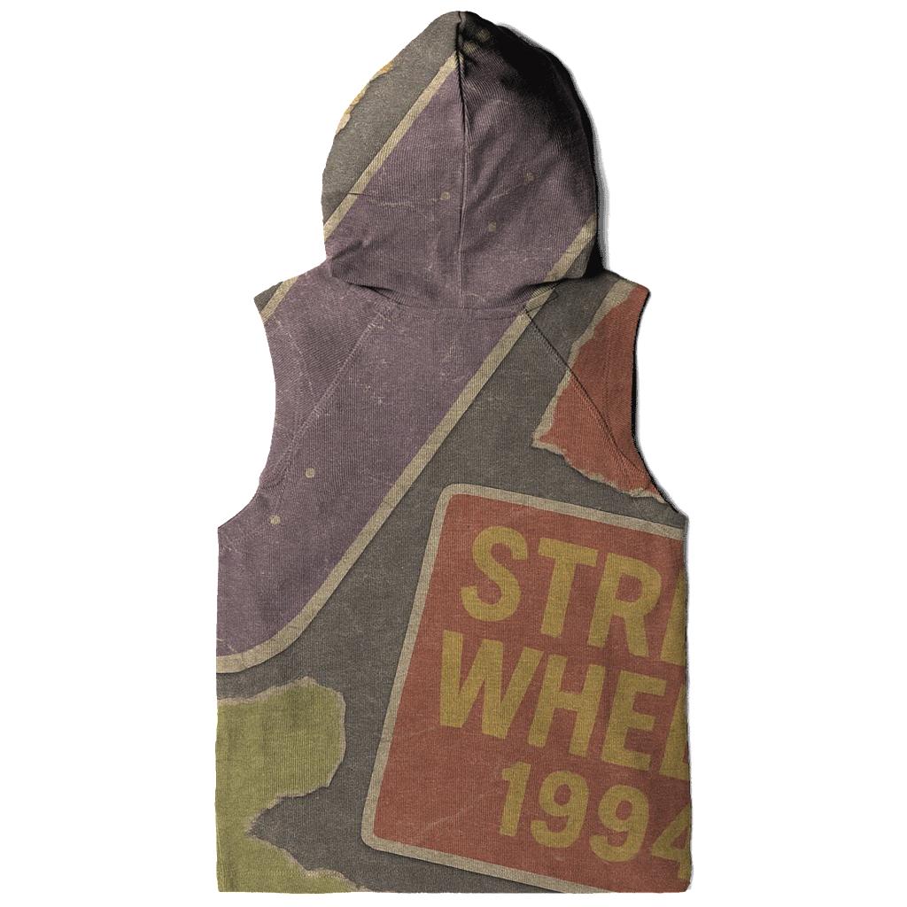 Distressed 1990s Skate Shop Sticker Collage hoodie styles