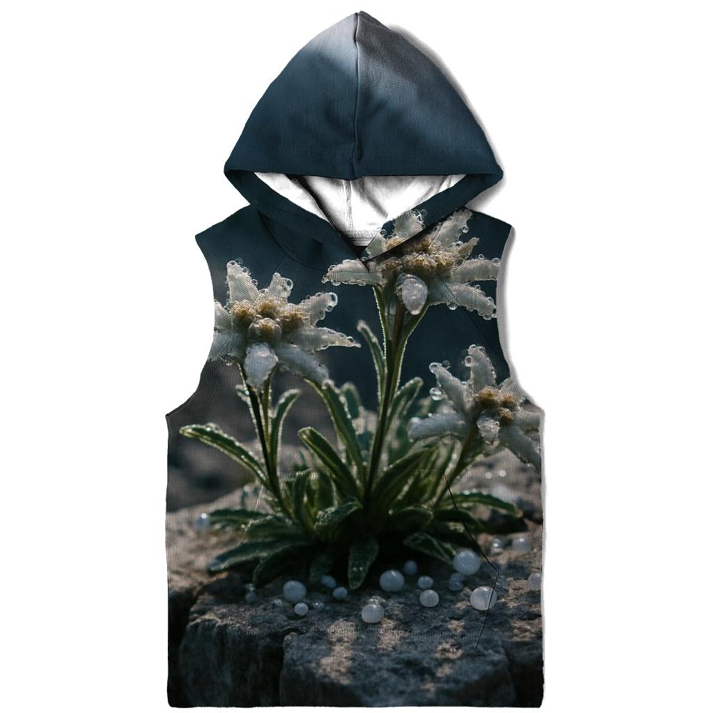 High Alpine Edelweiss After A Sudden Hailburst graphic hoodies