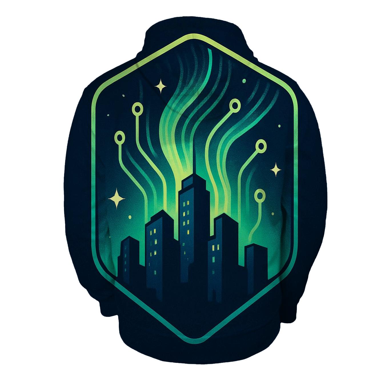Aurora Circuit City Crest custom hoodies