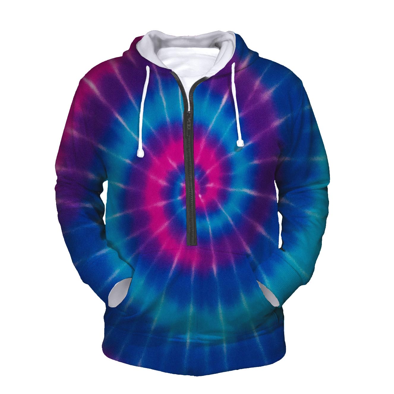 Neon Nebula Spiral Overdye hoodies fashion