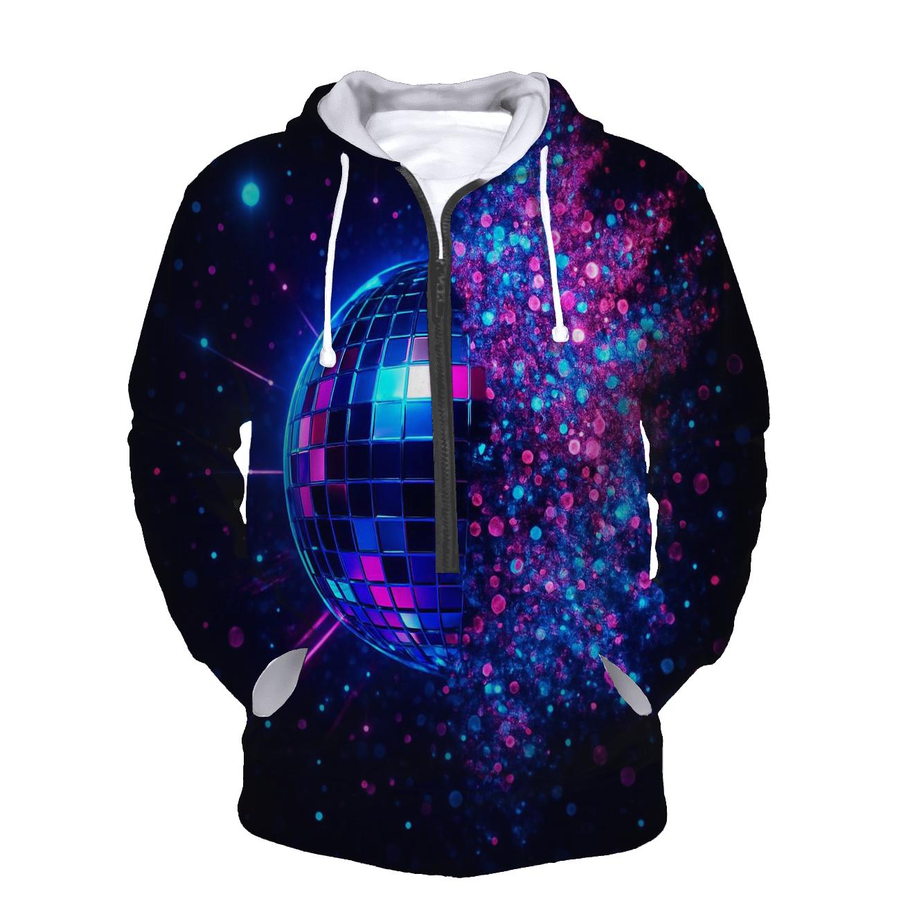 Disco Nebula Lattice printed hoodies
