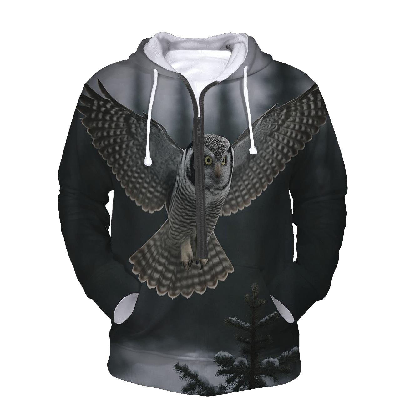 Boreal Hover Northern Hawk Owl lightweight hoodies