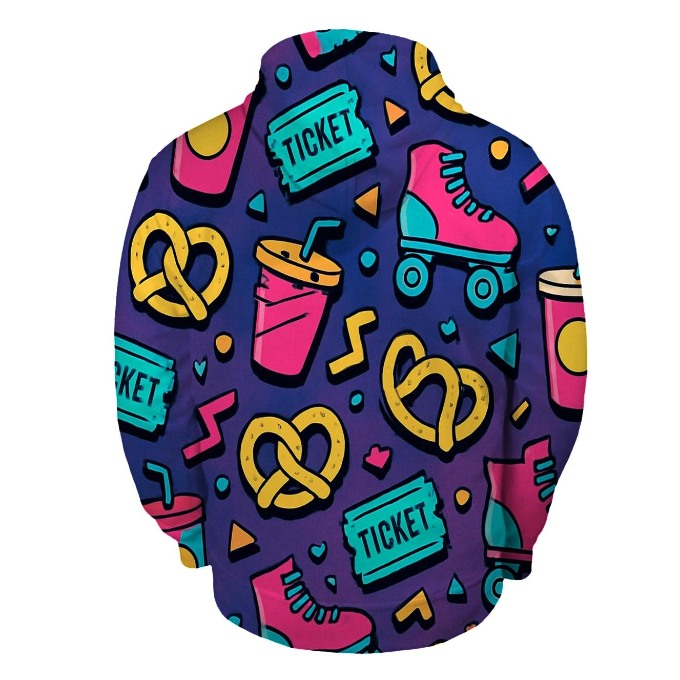 Mall Neon Food Court Pattern custom hoodies