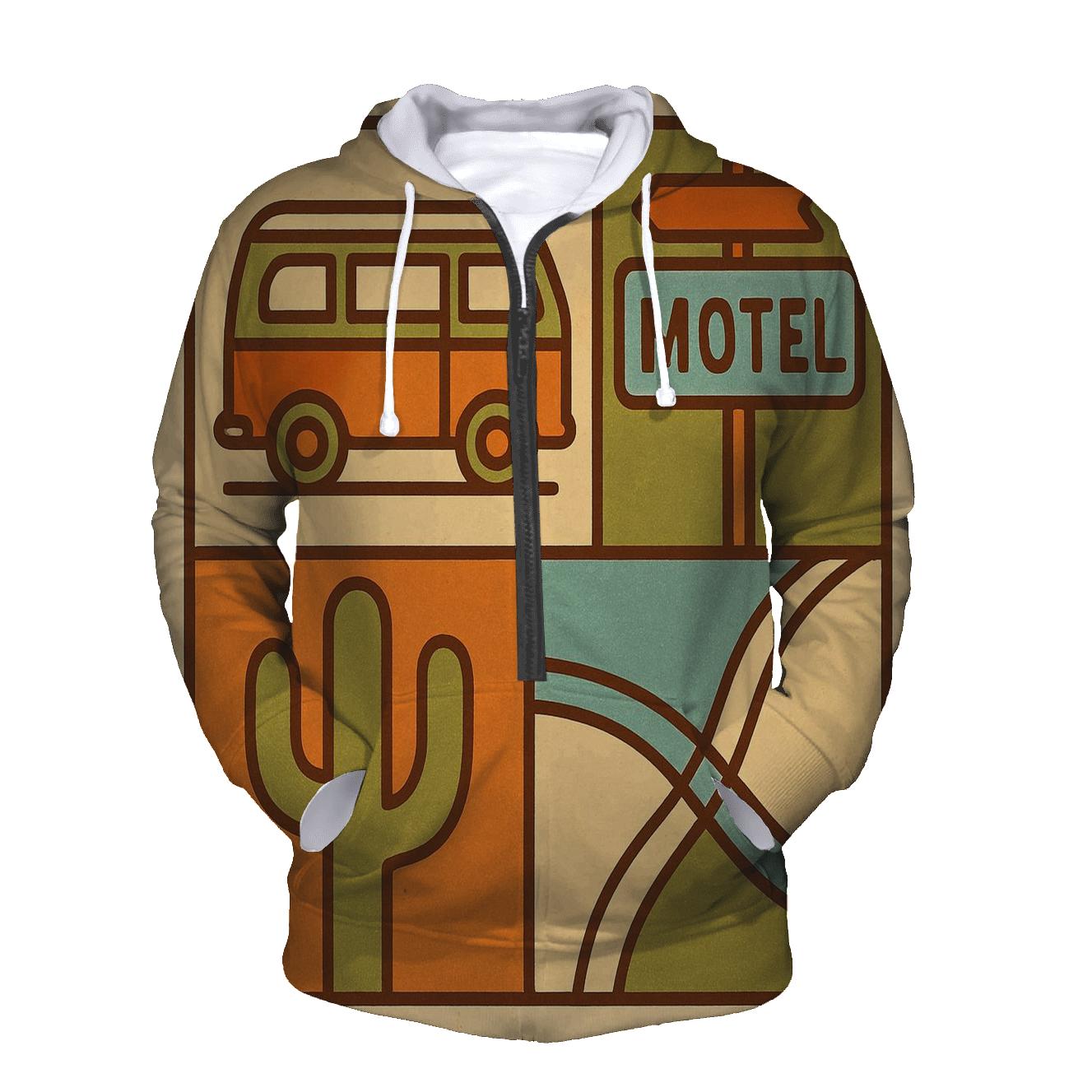 Groovy Road Trip Postcard Collage hoodie trends