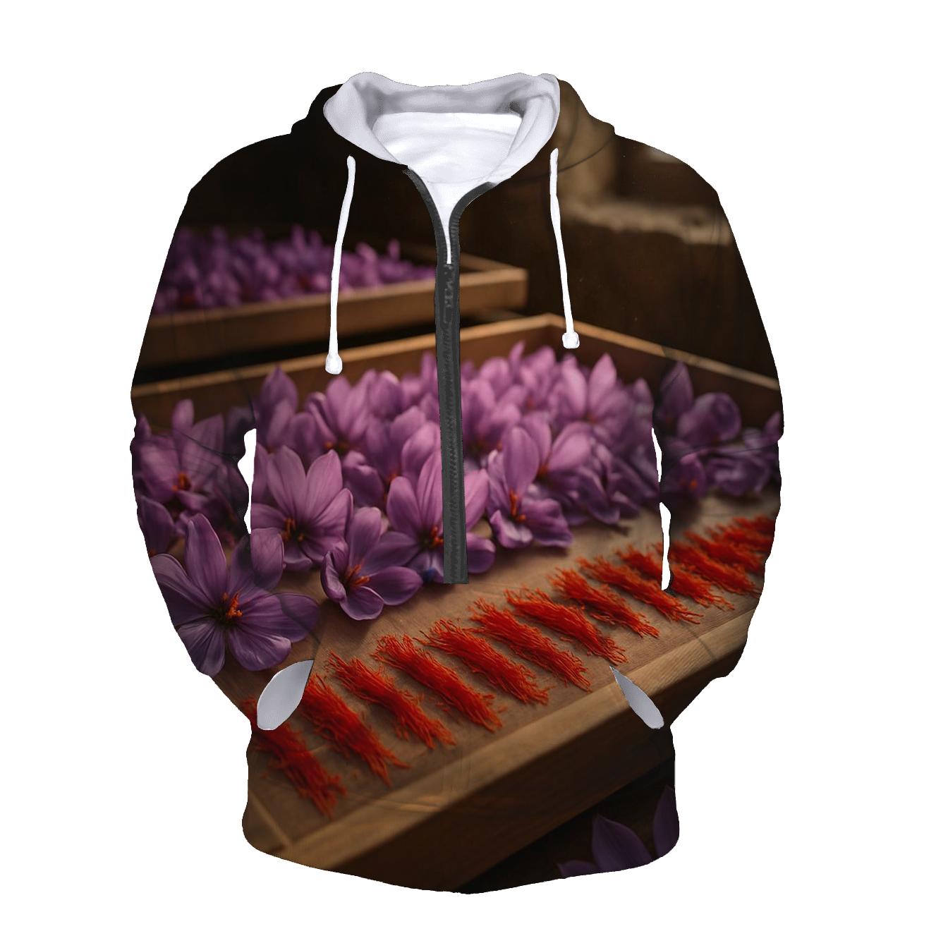 Saffron Crocus Stigmas Drying On Cedar Trays premium hoodies