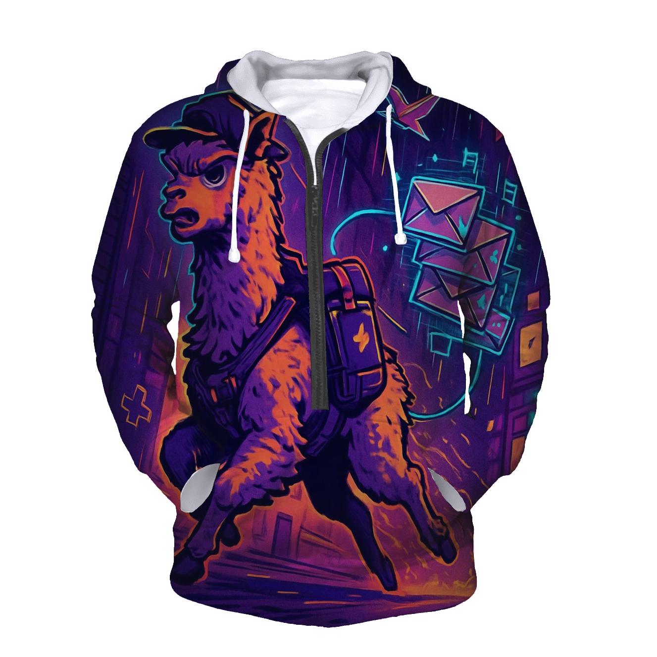 Neon Alpaca Dream Courier embroidered hoodies