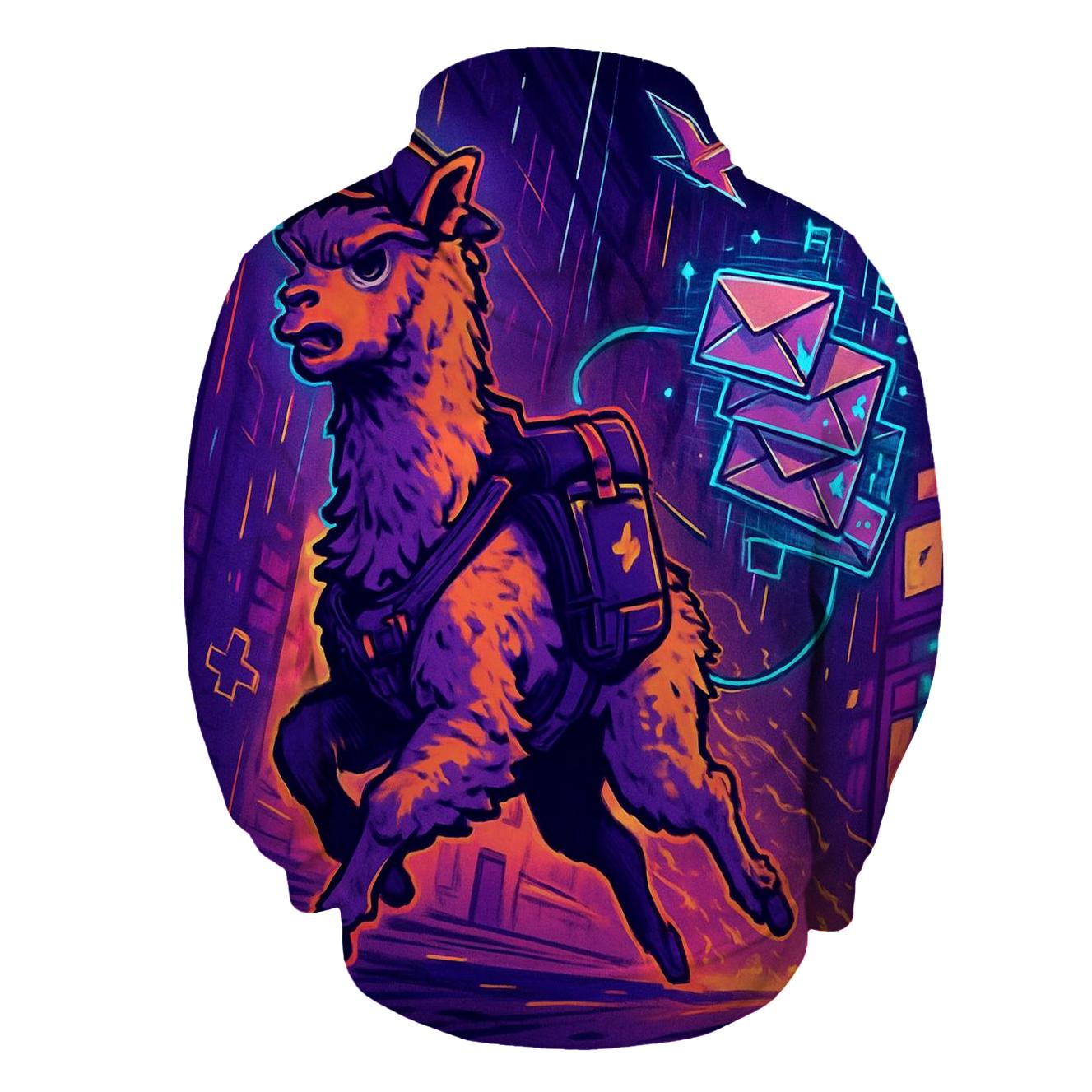 Neon Alpaca Dream Courier embroidered hoodies