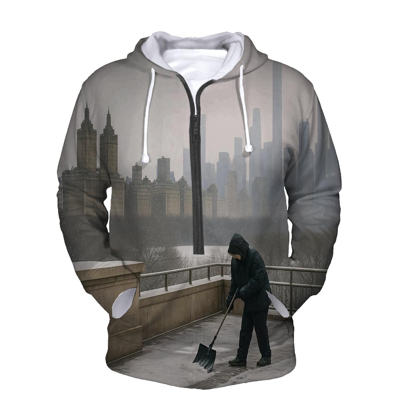 January Snowfall From The Met Rooftop Over Central Park South lightweight hoodies