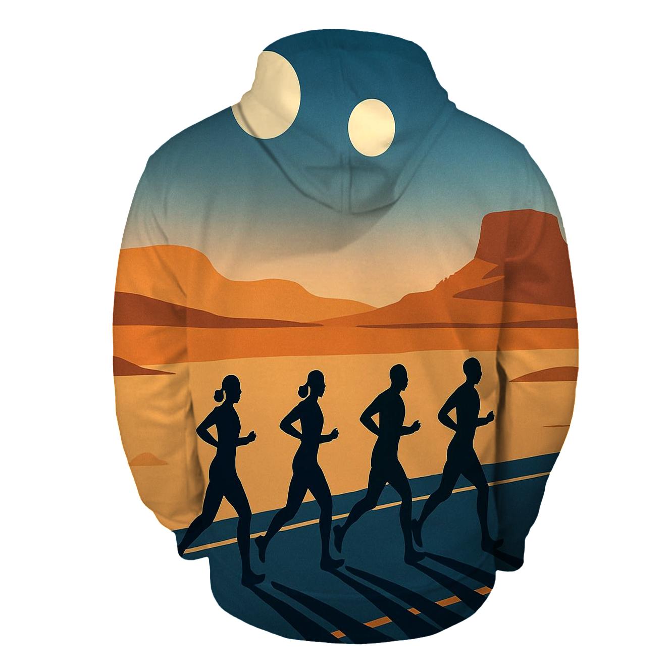 Marathon Under Twin Moons zip-up hoodies