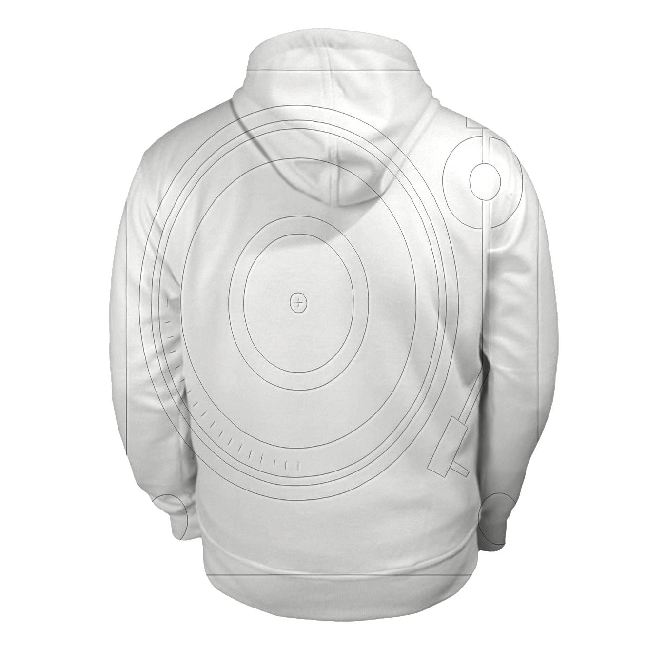 Monochrome Turntable Blueprint zip-up hoodies