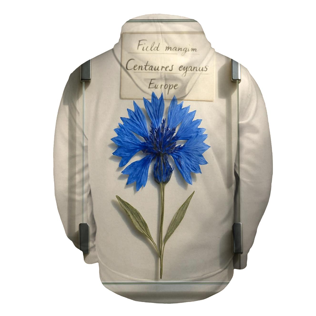 Blue Cornflower Pressed Between Herbarium Glass Plates hoodie trends