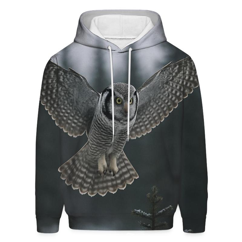Boreal Hover Northern Hawk Owl premium hoodies