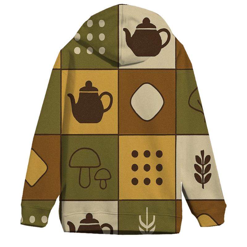 Retro Kitchen Harvest Tiles lightweight hoodies
