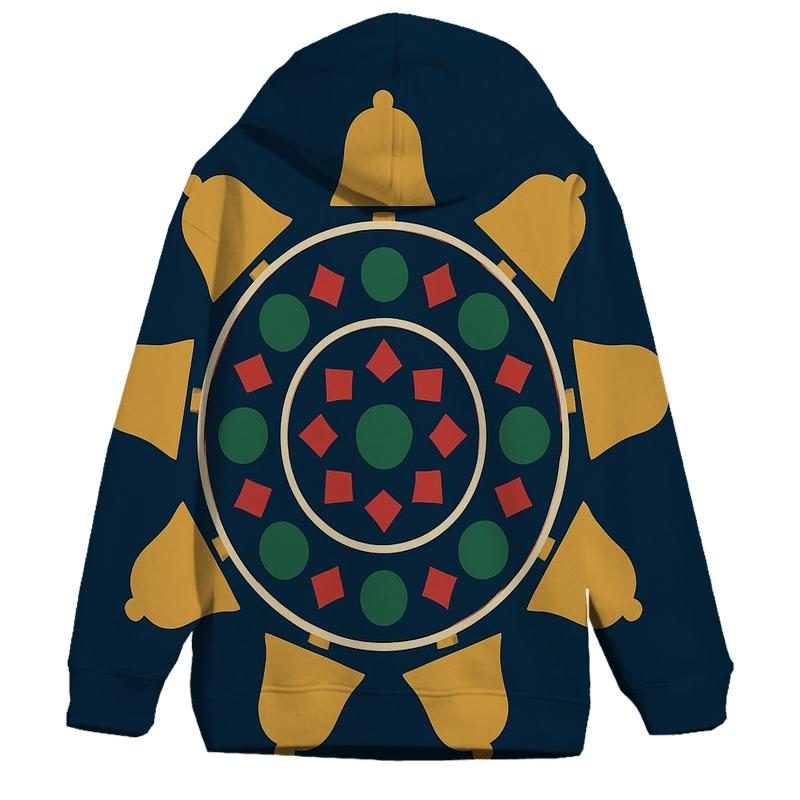 Ornament Mandala Polar Bells printed hoodies