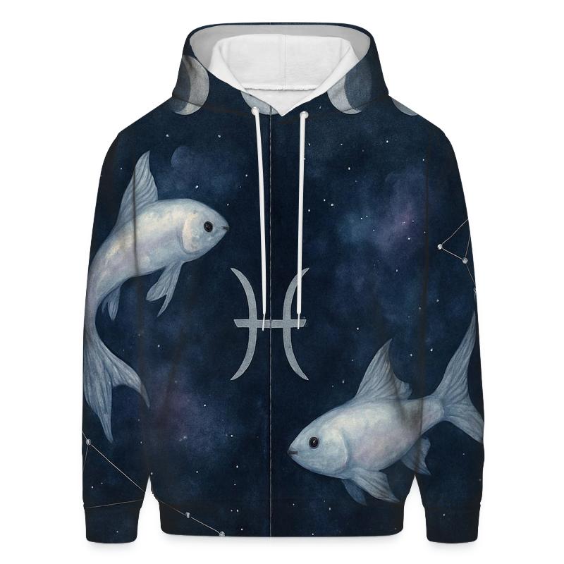 Pisces Twin Fish Lunar Tide Diptych hoodies fashion